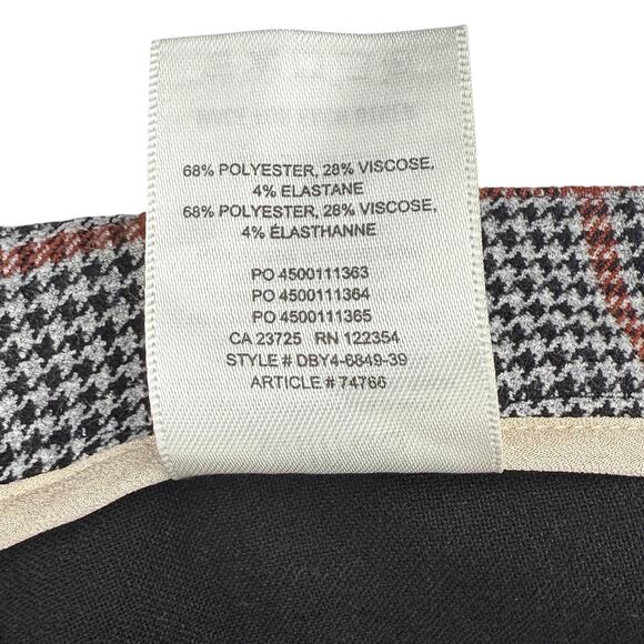 WILFRED Aritzia New Kick Flare Check Pant In Black / Rust Hndstooth Sz 2 - Picture 7 of 8
